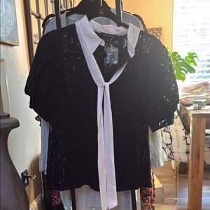 Elegant Black and White Women's Top